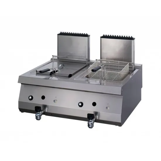 Double Gas Fryer 2 x 12 Liters, with 2 Taps, 80x70 cm, Series 700