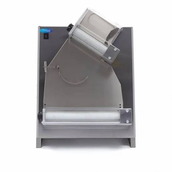 Double dough sheeter with foot pedal, 40cm thickness adjustment, two speeds.