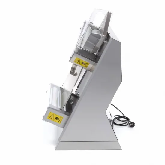 Double dough sheeter with foot pedal, 40cm thickness adjustment, two speeds.