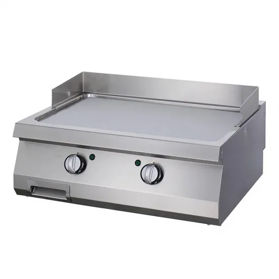 Electric grill - smooth plate with satin finish, two independent zones, 800x900 mm. Series 900