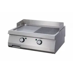 Grill on Gas - smooth/ribbed chrome plate, two independent zones, 800x700 mm. - 40kg. Series 700