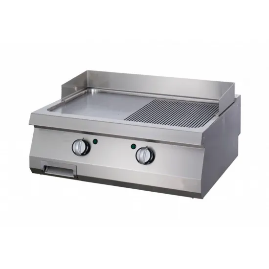 Grill on Gas - smooth/ribbed chrome plate, two independent zones, 800x700 mm. - 40kg. Series 700