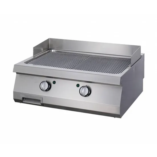 Electric grill - ribbed, two independent zones, 800x700 mm. - 40kg. Series 700