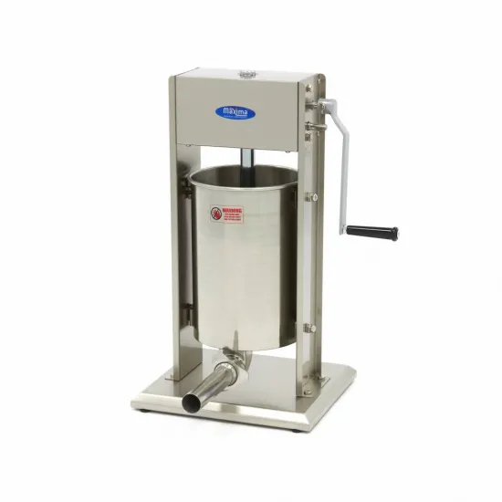 Sausage Filler Machine 12L - Vertical - Stainless Steel - Includes 4 Attachments