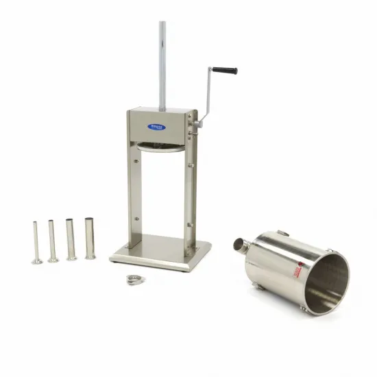 Sausage Filler Machine 12L - Vertical - Stainless Steel - Includes 4 Attachments