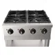 Gas stove with 4 x 6.5kW chrome burners