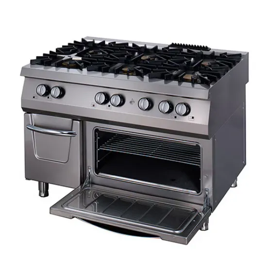 Professional Cooking Range with 6 Gas Burners and Electric Oven, Series 90