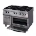 Professional Cooking Range with 6 Gas Burners and Electric Oven, Series 90