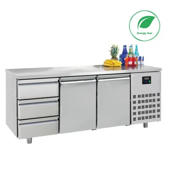 Refrigerated Counter – 474 L - with 2 Doors and 3 Drawers, Series 700