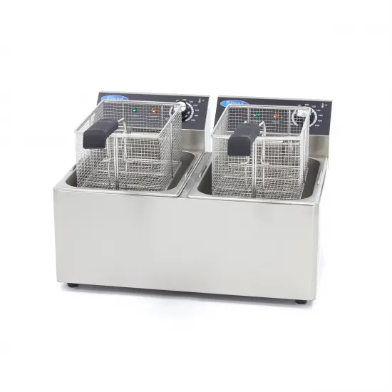 Electric Deep Fryer 2 x 8 L - Cold Zone, from 50°C to 200°C