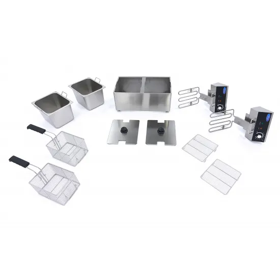 Electric Deep Fryer 2 x 8 L - Cold Zone, from 50°C to 200°C