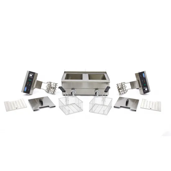 Deep Fryer 2 x 16 L - electric with two taps, cold zone, 50°C to 200°C
