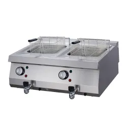 Double Electric Fryer, 2 x 12 Liters with 2 Drains, from 60 to 190°C - Series 700