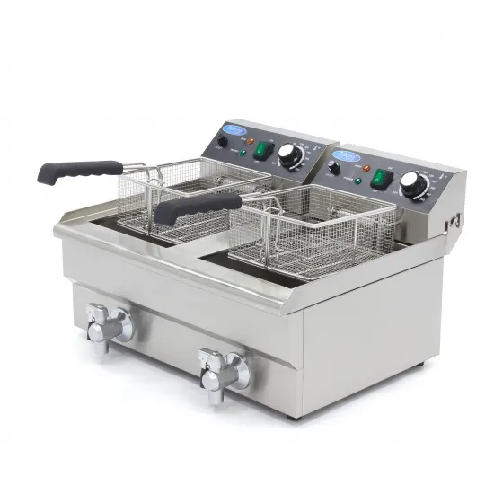 Deep Fryer 2 x 10 L - with taps, cold zone, and adjustable from 50°C to 200°C