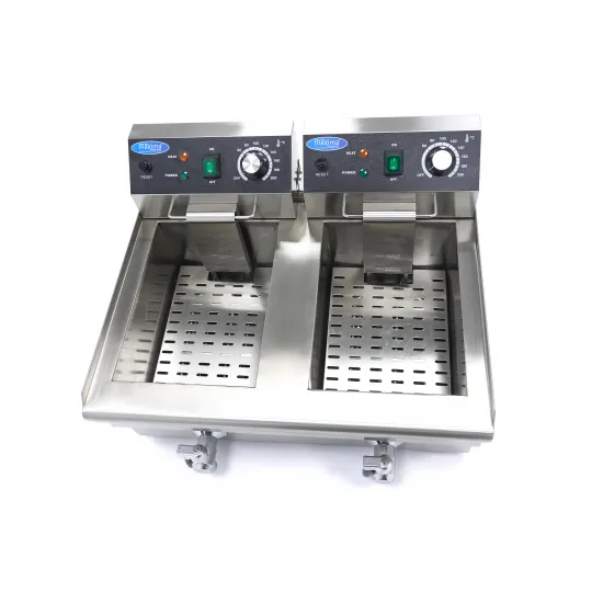 Deep Fryer 2 x 10 L - with taps, cold zone, and adjustable from 50°C to 200°C