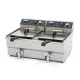 Deep Fryer 2 x 16 L - electric with two taps, cold zone, 50°C to 200°C