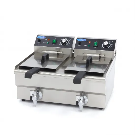Deep Fryer 2 x 10 L - with taps, cold zone, and adjustable from 50°C to 200°C