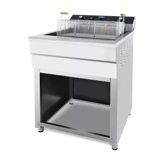 Electric Three-Phase Fryer 45L - with Cold Zone, Cabinet, and Drain Tap