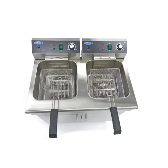 Deep Fryer 2 x 16 L with Cabinet - Cold Zone, Taps, 60°C and 200°C - 230V