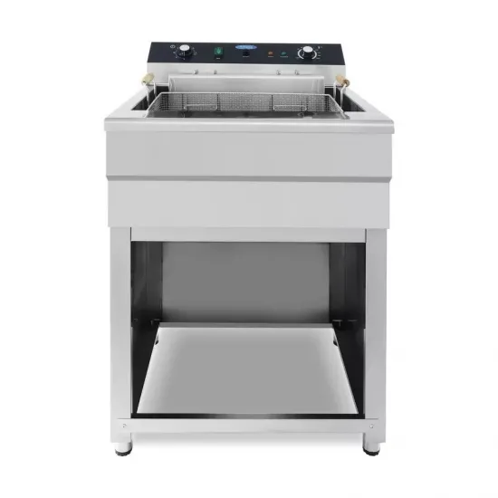 Electric Three-Phase Fryer 45L - with Cold Zone, Cabinet, and Drain Tap