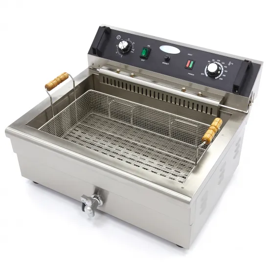 Deep Fryer 20 L - with tap, cold zone, and overload protection