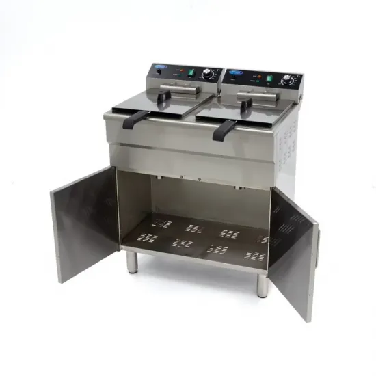 Deep Fryer 2 x 16 L with Cabinet - Cold Zone, Taps, 60°C and 200°C - 230V