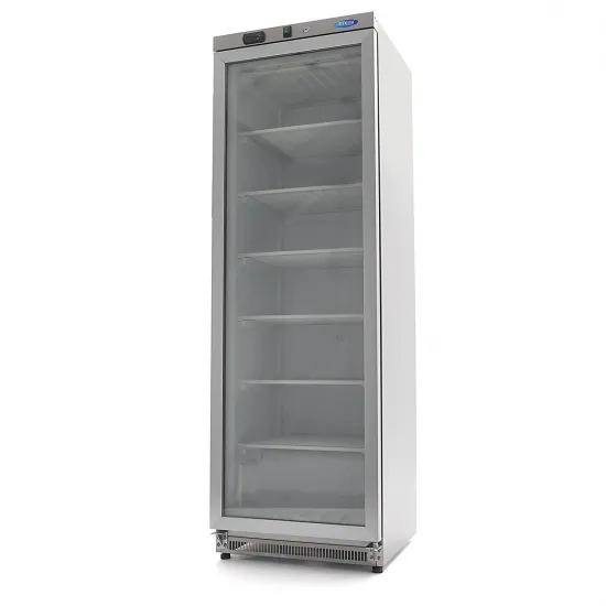 Freezer 400L - 6 Fixed Shelves and Glass Door /Stainless Steel/