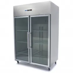 Professional Freezer 1200L - 6 Adjustable Shelves 2/1 GN - Stainless Steel, Glass Doors