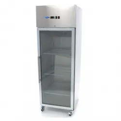 Professional Freezer 600L with three adjustable 2/1 GN shelves - stainless steel, glass door