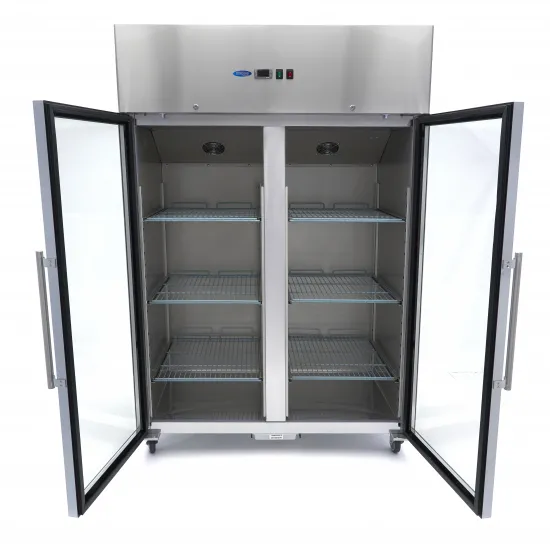 Professional Freezer 1200L - 6 Adjustable Shelves 2/1 GN - Stainless Steel, Glass Doors