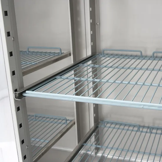Professional Freezer 1200L - 6 Adjustable Shelves 2/1 GN - Stainless Steel, Glass Doors