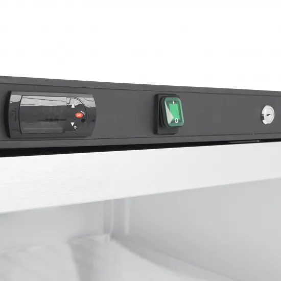 Freezer 600L - 6 Fixed Shelves and Glass Door /Black/