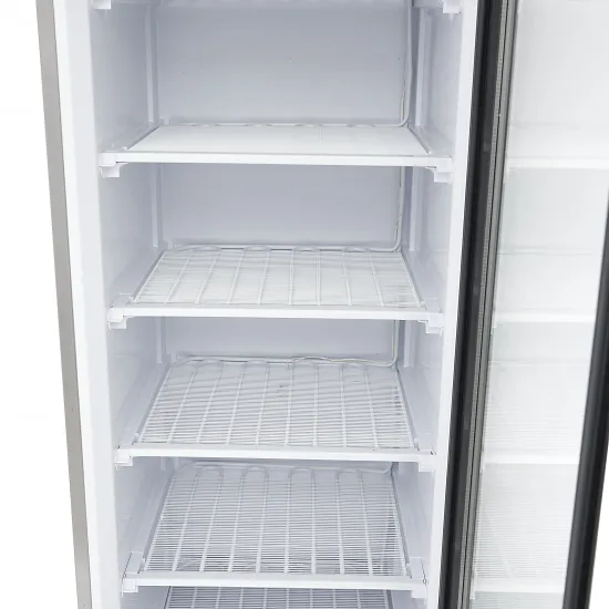 Freezer 400L - 6 Fixed Shelves and Glass Door /Stainless Steel/