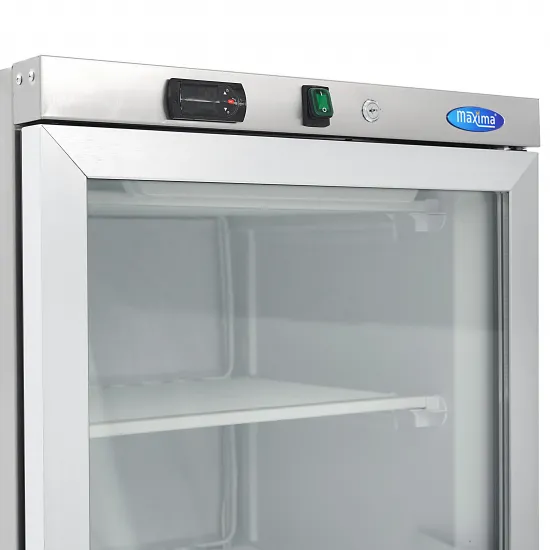 Freezer 400L - 6 Fixed Shelves and Glass Door /Stainless Steel/