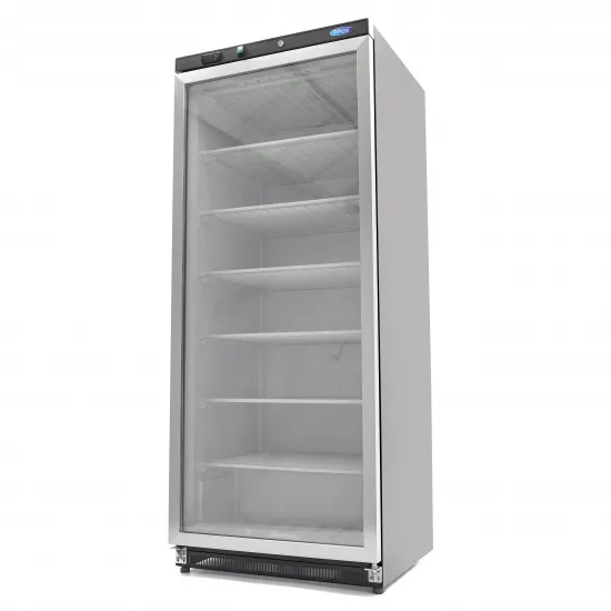 Freezer 600L - 6 Fixed Shelves and Glass Door /Black/
