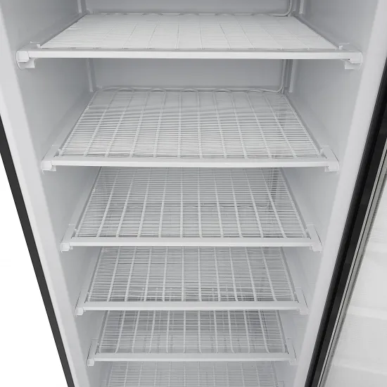 Freezer 600L - 6 Fixed Shelves and Glass Door /Black/