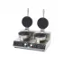 Double Waffle Maker - 8 Heart-Shaped - Non-Stick Coating and Thermostat