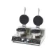 Double Waffle Maker - 8 Heart-Shaped - Non-Stick Coating and Thermostat