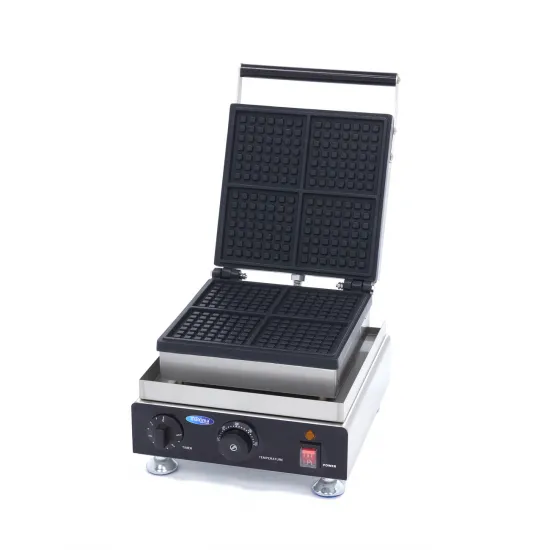 Waffle Maker - 4 small square waffles - adjustable thermostat and timer