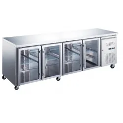 Refrigerated Counter - 223cm - 4 Glass Doors - LED Lighting