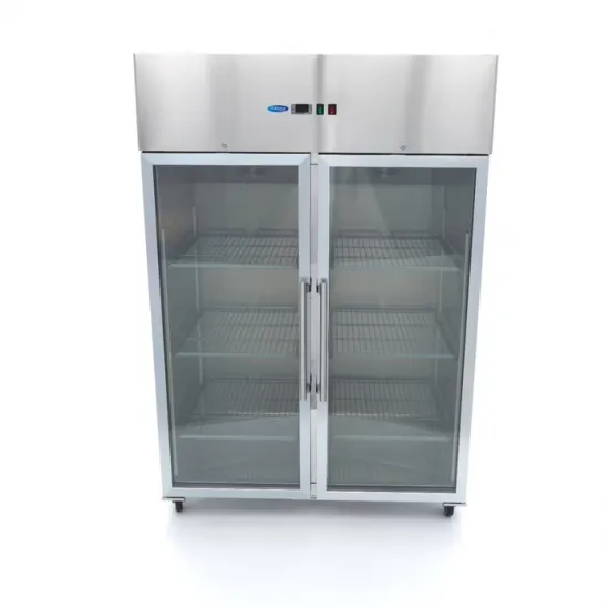 Double Door Refrigerator 1400L - 6 Adjustable Shelves 2/1 GN - Glass Doors