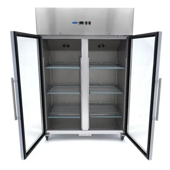 Double Door Refrigerator 1400L - 6 Adjustable Shelves 2/1 GN - Glass Doors