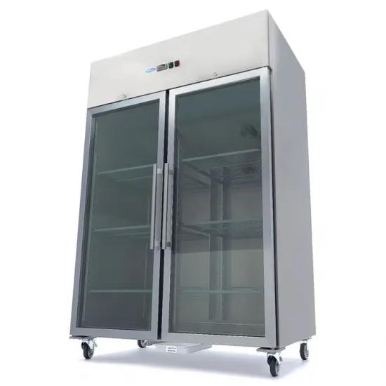 Double Door Refrigerator 1400L - 6 Adjustable Shelves 2/1 GN - Glass Doors