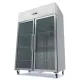 Double Door Refrigerator 1400L - 6 Adjustable Shelves 2/1 GN - Glass Doors