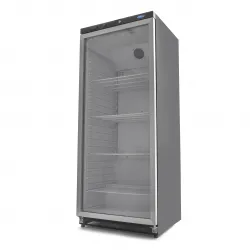 Refrigerator 600L - four adjustable shelves and glass door /Black/