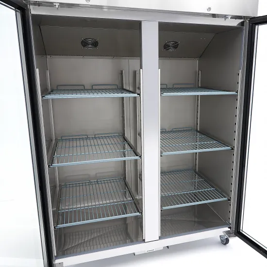 Professional Refrigerator 1200L - GN 2/1, 6 Adjustable Shelves, Stainless Steel, Glass Doors