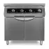 Double induction hob with storage cabinet