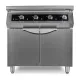 Double induction hob with storage cabinet