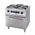 Professional cooking stove with 4 gas burners x 7.5kW and electric oven, series 700