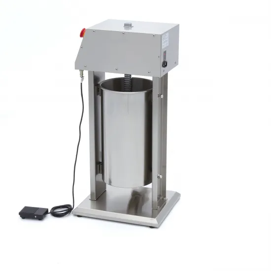 Automatic Sausage Filling Machine, 15L - Vertical - Stainless Steel - Includes Foot Pedal and Attachments